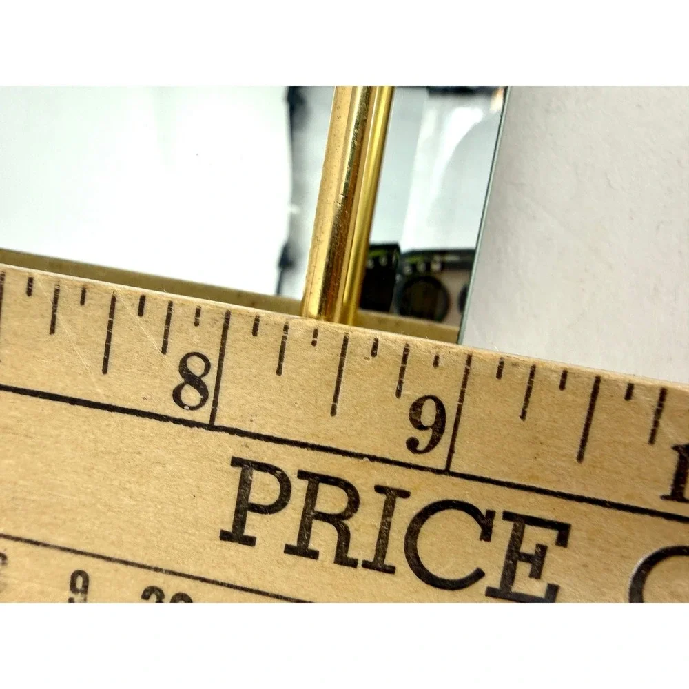 Hollywood Regency Beveled Vanity Mirror Gold Trim Accent Vintage Glam Decor Tray